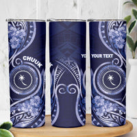 Personalised FSM Chuuk Skinny Tumbler Ocean Floral Pattern