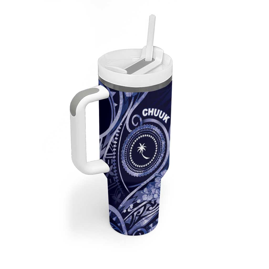 Personalised FSM Chuuk Tumbler With Handle Ocean Floral Pattern
