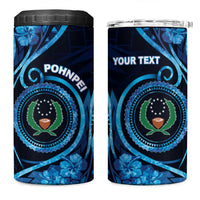 Personalised FSM Pohnpei 4 in 1 Can Cooler Tumbler Ocean Floral Pattern