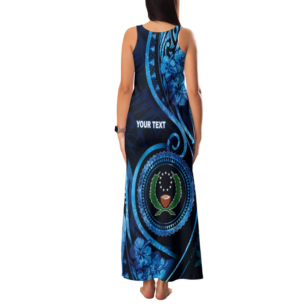 Personalised FSM Pohnpei Tank Maxi Dress Ocean Floral Pattern