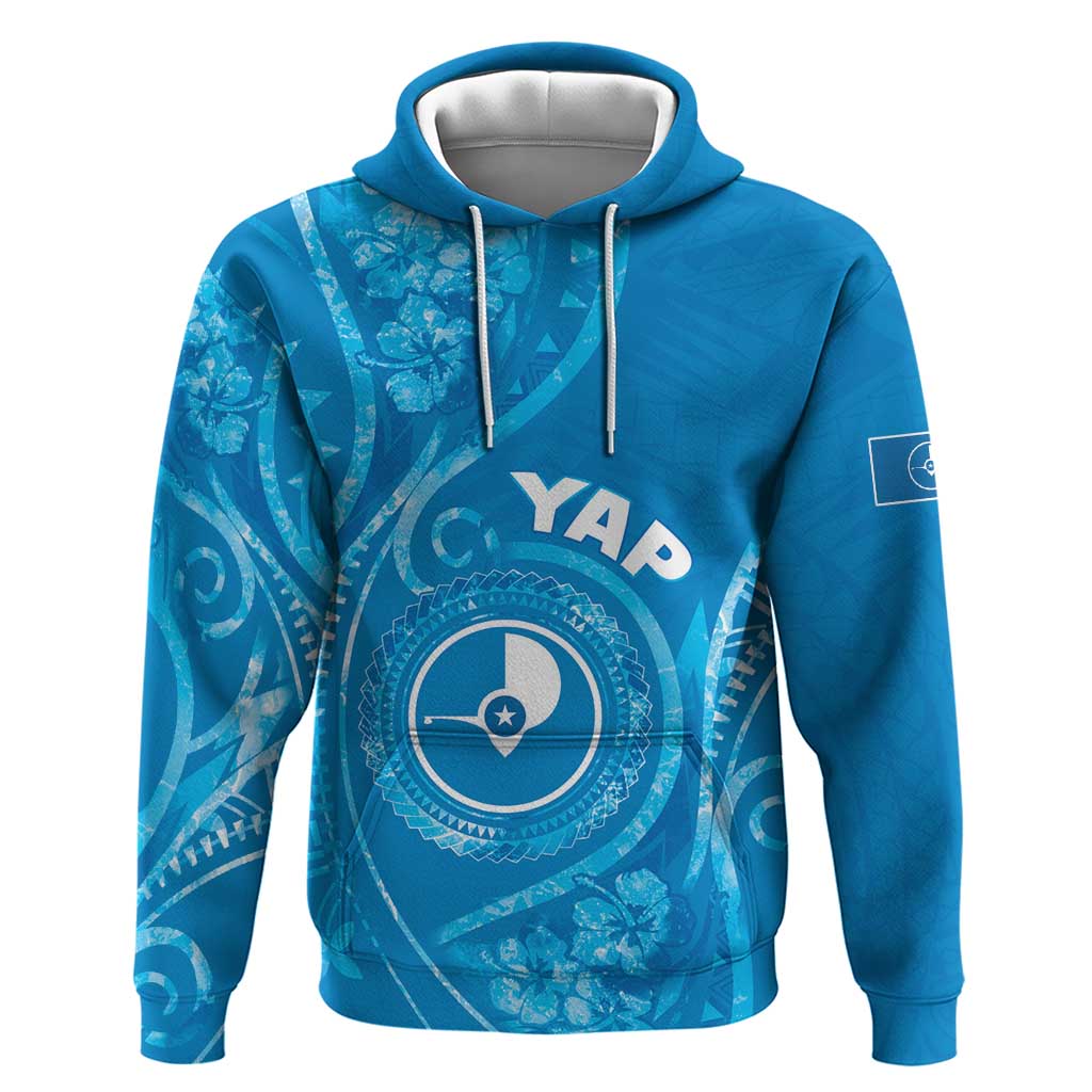 Personalised FSM Yap Hoodie Ocean Floral Pattern