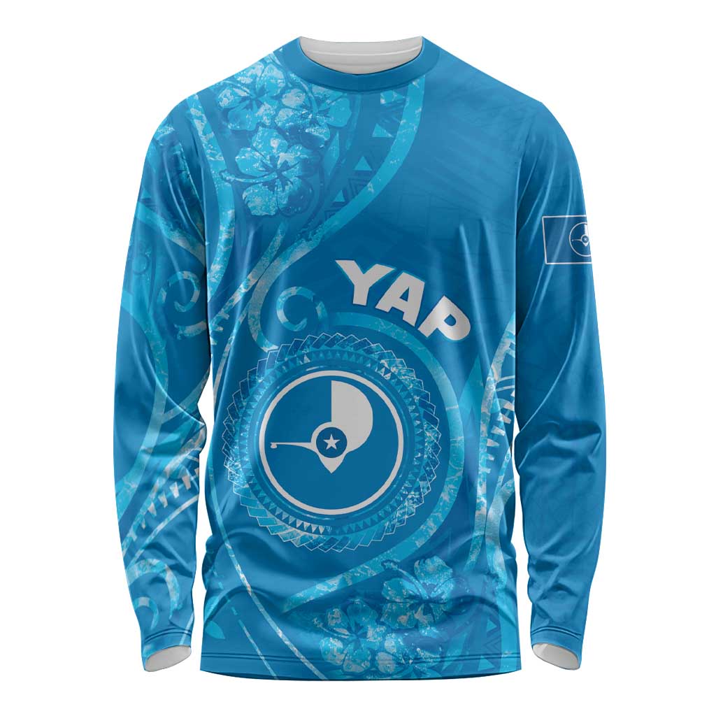 Personalised FSM Yap Long Sleeve Shirt Ocean Floral Pattern