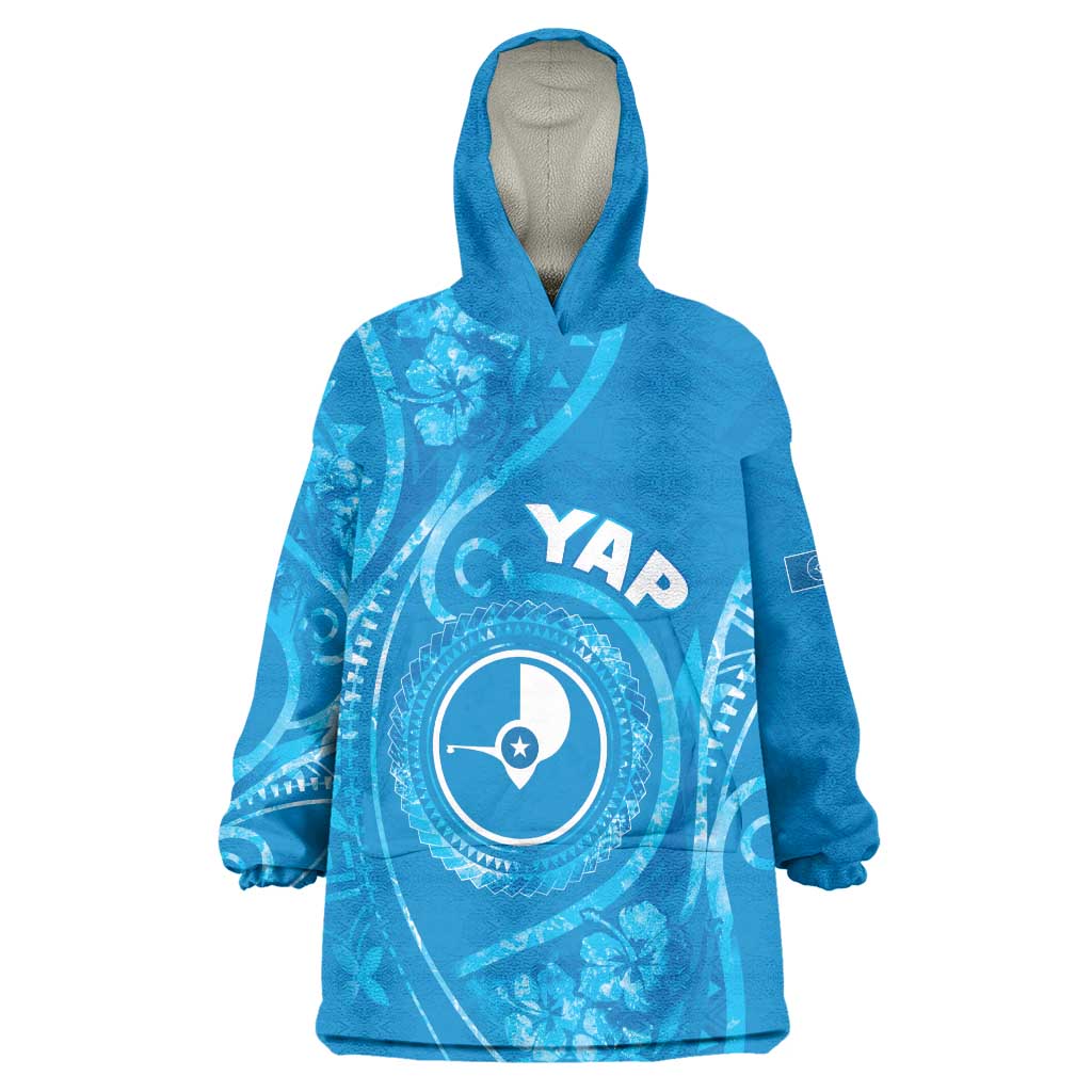 Personalised FSM Yap Wearable Blanket Hoodie Ocean Floral Pattern