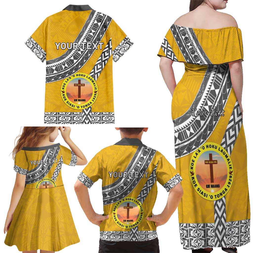 Personalised Anastasis College Family Matching Off Shoulder Maxi Dress and Hawaiian Shirt Tonga Unique Style - Polynesian Pride