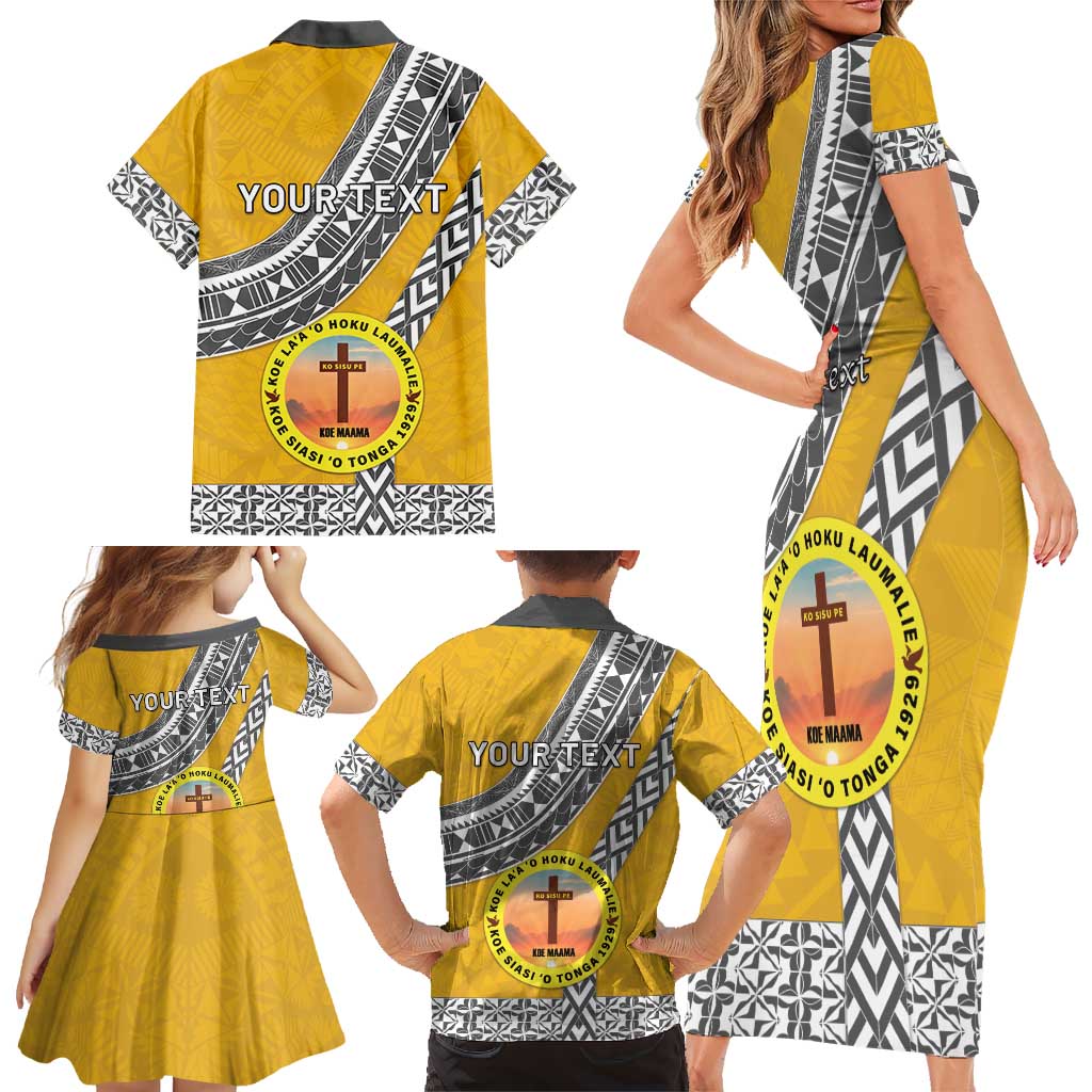 Personalised Anastasis College Family Matching Short Sleeve Bodycon Dress and Hawaiian Shirt Tonga Unique Style LT05 - Polynesian Pride