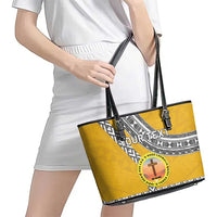 Personalised Anastasis College Leather Tote Bag Tonga Unique Style - Polynesian Pride
