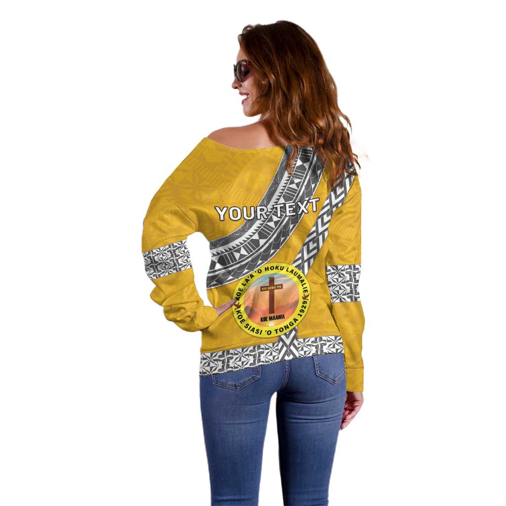 Personalised Anastasis College Off Shoulder Sweater Tonga Unique Style - Polynesian Pride