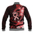 Heart Health Awareness Baseball Jacket Warrior Wears Red Polynesian Style