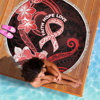 Heart Health Awareness Beach Blanket Warrior Wears Red Polynesian Style