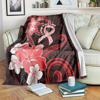 Heart Health Awareness Blanket Warrior Wears Red Polynesian Style