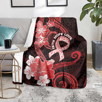 Heart Health Awareness Blanket Warrior Wears Red Polynesian Style