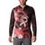 Heart Health Awareness Button Sweatshirt Warrior Wears Red Polynesian Style