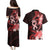 Heart Health Awareness Couples Matching Puletasi and Hawaiian Shirt Warrior Wears Red Polynesian Style