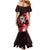 Heart Health Awareness Family Matching Mermaid Dress and Hawaiian Shirt Warrior Wears Red Polynesian Style