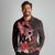 Heart Health Awareness Long Sleeve Polo Shirt Warrior Wears Red Polynesian Style