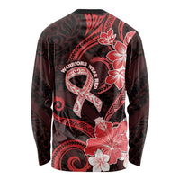 Heart Health Awareness Long Sleeve Shirt Warrior Wears Red Polynesian Style