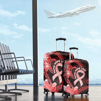 Heart Health Awareness Luggage Cover Warrior Wears Red Polynesian Style