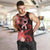 Heart Health Awareness Men Tank Top Warrior Wears Red Polynesian Style