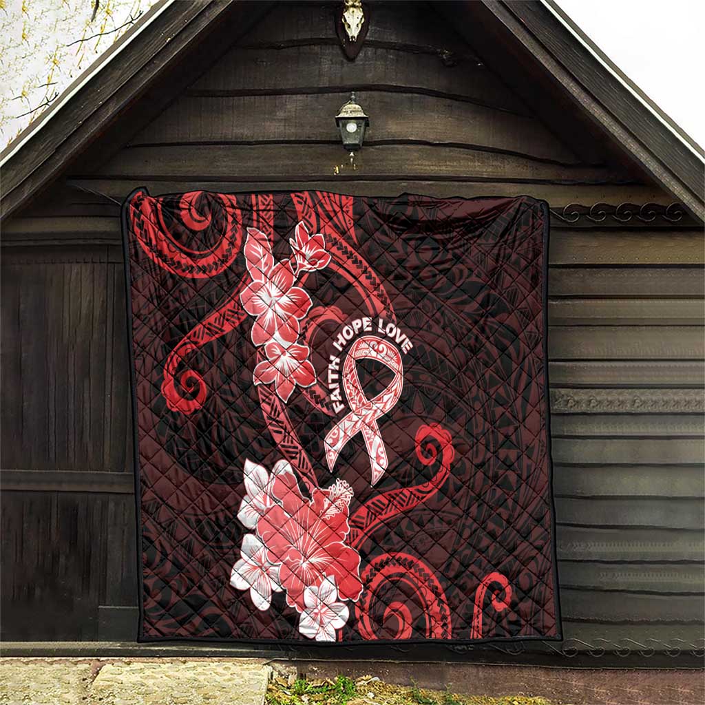Heart Health Awareness Quilt Warrior Wears Red Polynesian Style