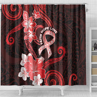 Heart Health Awareness Shower Curtain Warrior Wears Red Polynesian Style
