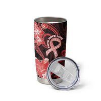 Heart Health Awareness Tumbler Cup Warrior Wears Red Polynesian Style