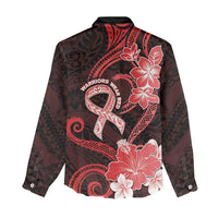 Heart Health Awareness Women Casual Shirt Warrior Wears Red Polynesian Style