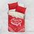Heart Health Awareness Bedding Set Polynesian Red Ribbon