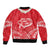 Heart Health Awareness Bomber Jacket Polynesian Red Ribbon