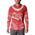 Heart Health Awareness Button Sweatshirt Polynesian Red Ribbon