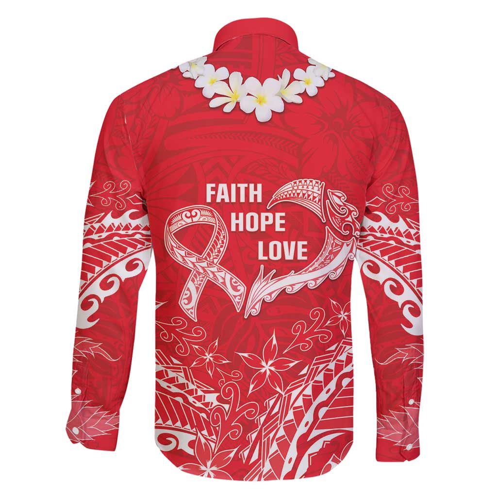 Heart Health Awareness Family Matching Mermaid Dress and Hawaiian Shirt Polynesian Red Ribbon