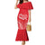 Heart Health Awareness Family Matching Mermaid Dress and Hawaiian Shirt Polynesian Red Ribbon