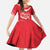 Heart Health Awareness Family Matching Off The Shoulder Long Sleeve Dress and Hawaiian Shirt Polynesian Red Ribbon