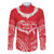 Heart Health Awareness Family Matching Off The Shoulder Long Sleeve Dress and Hawaiian Shirt Polynesian Red Ribbon