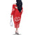 Heart Health Awareness Family Matching Off The Shoulder Long Sleeve Dress and Hawaiian Shirt Polynesian Red Ribbon