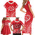 Heart Health Awareness Family Matching Short Sleeve Bodycon Dress and Hawaiian Shirt Polynesian Red Ribbon