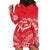 Heart Health Awareness Hoodie Dress Polynesian Red Ribbon