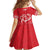 Heart Health Awareness Kid Short Sleeve Dress Polynesian Red Ribbon
