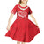 Heart Health Awareness Kid Short Sleeve Dress Polynesian Red Ribbon