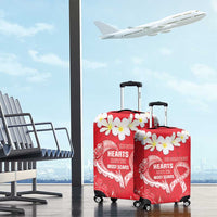 Heart Health Awareness Luggage Cover Polynesian Red Ribbon