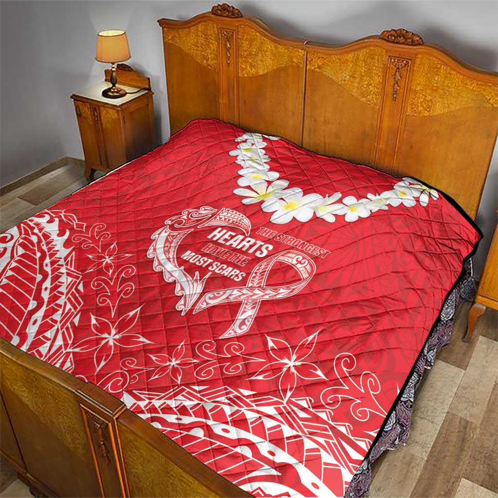 Heart Health Awareness Quilt Polynesian Red Ribbon