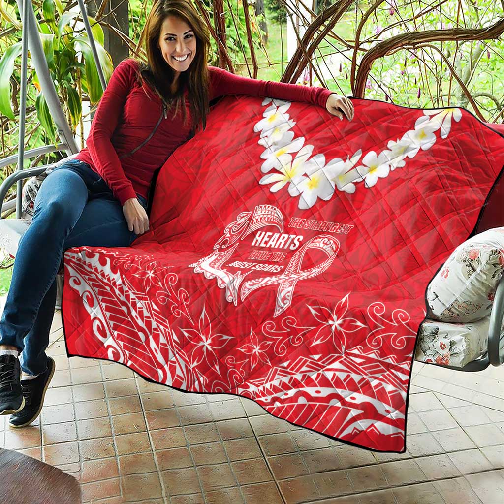 Heart Health Awareness Quilt Polynesian Red Ribbon