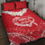 Heart Health Awareness Quilt Bed Set Polynesian Red Ribbon