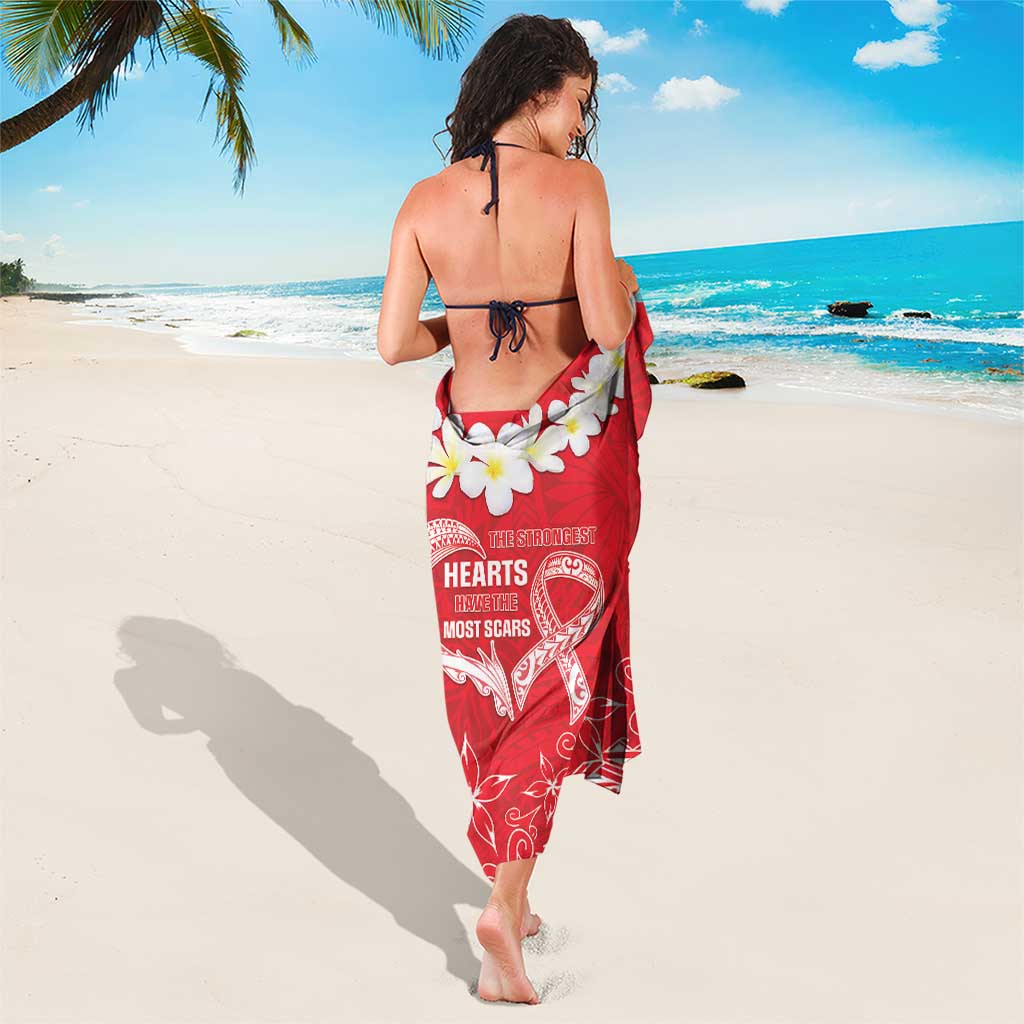 Heart Health Awareness Sarong Polynesian Red Ribbon