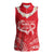 Heart Health Awareness Women Sleeveless Polo Shirt Polynesian Red Ribbon