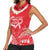 Heart Health Awareness Women Sleeveless Polo Shirt Polynesian Red Ribbon
