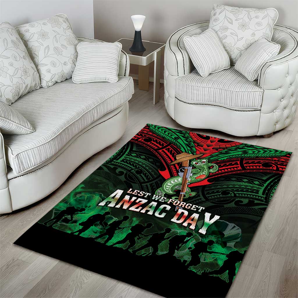 New Zealand ANZAC Day Area Rug Aotearoa Hei Tiki