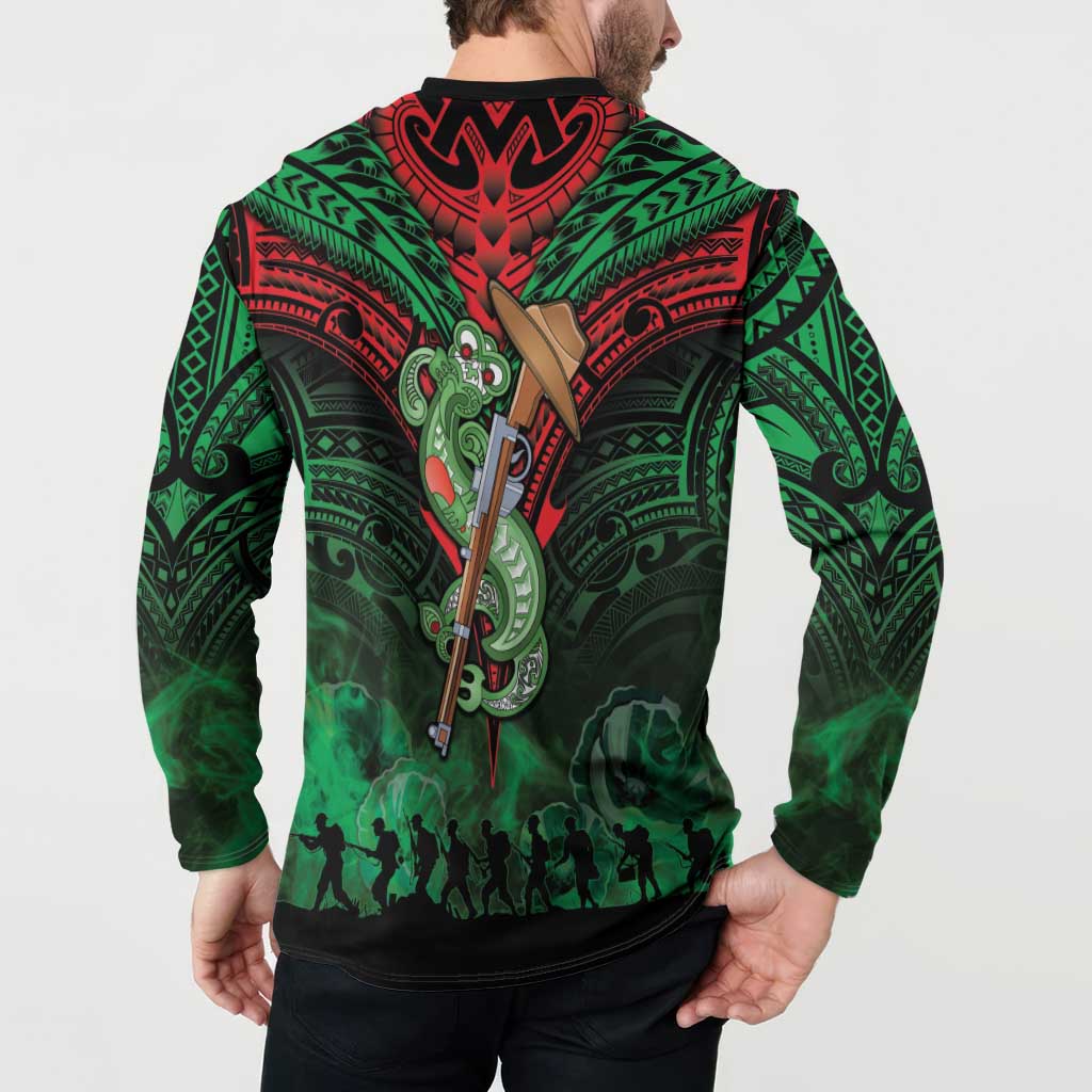 New Zealand ANZAC Day Button Sweatshirt Aotearoa Hei Tiki