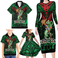 New Zealand ANZAC Day Family Matching Long Sleeve Bodycon Dress and Hawaiian Shirt Aotearoa Hei Tiki LT05 - Polynesian Pride