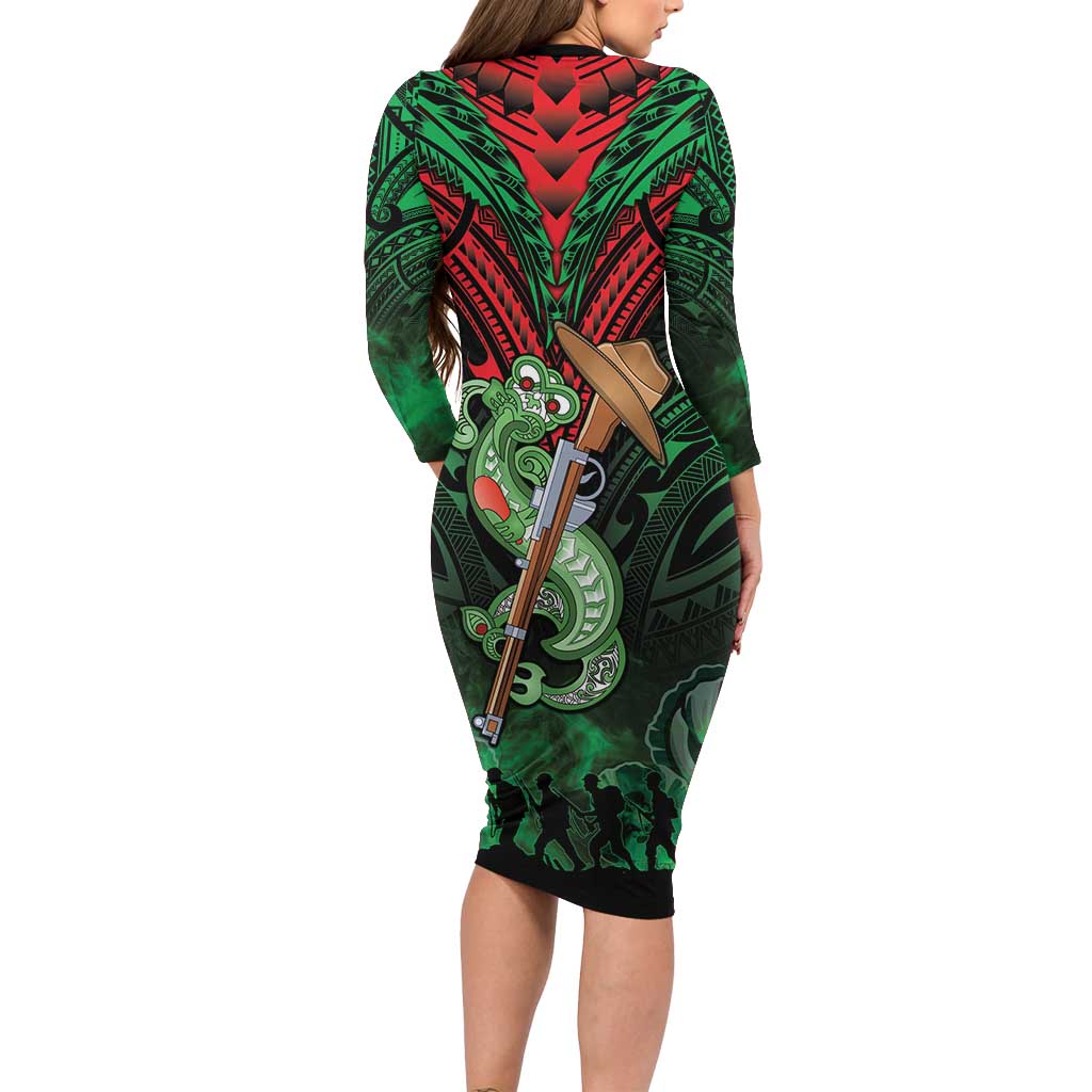 New Zealand ANZAC Day Family Matching Long Sleeve Bodycon Dress and Hawaiian Shirt Aotearoa Hei Tiki LT05 - Polynesian Pride
