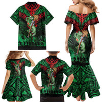 New Zealand ANZAC Day Family Matching Mermaid Dress and Hawaiian Shirt Aotearoa Hei Tiki LT05 - Polynesian Pride